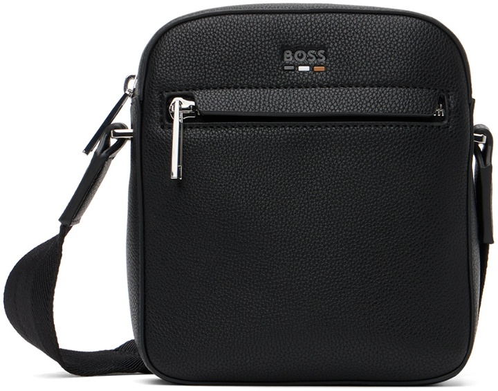 Photo: BOSS Black Faux-Leather Messenger Bag