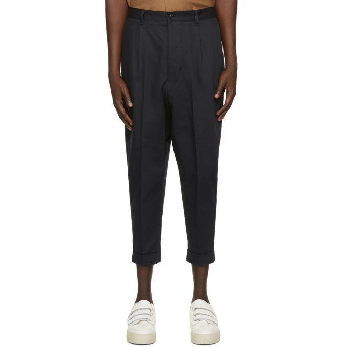 Photo: AMI Alexandre Mattiussi Navy Oversized Carrot Fit Trousers