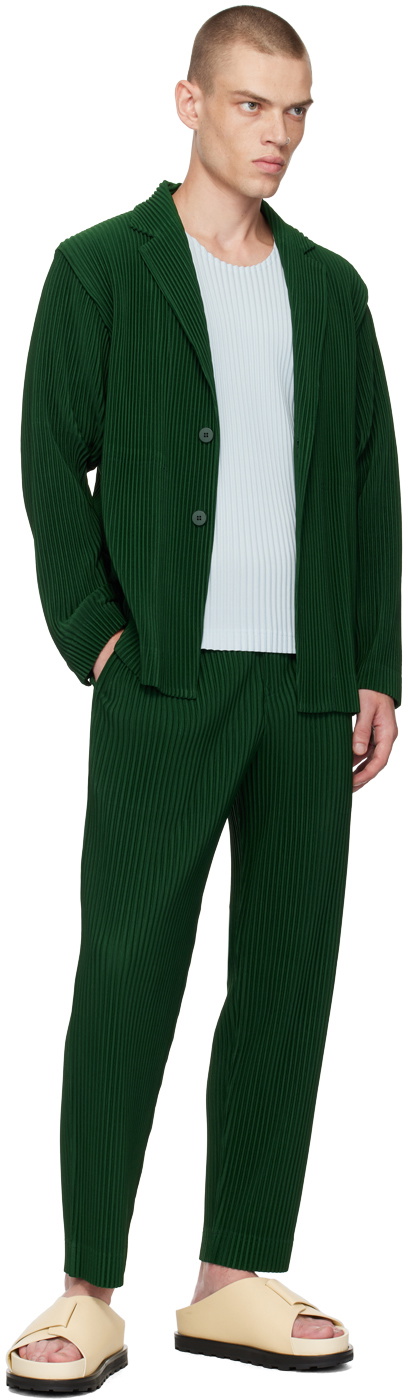 HOMME PLISSÉ ISSEY MIYAKE Green Tailored Pleats 1 Trousers