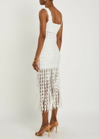 Simkhai Brionne Scalloped Knit Midi Dress Ivory