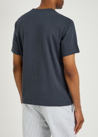 Frescobol carioca Dinis Embroidered Cotton T-shirt Navy