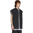 Juun.J Black Denim Sleeveless Shirt