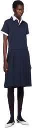Comme des Garçons Girl Navy Polyester Jersey Midi Dress