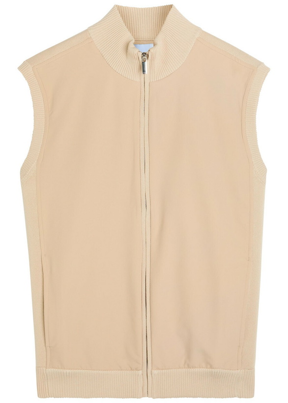 Photo: Raith Davi Hybrid Panelled Stretch-knit Gilet Stone