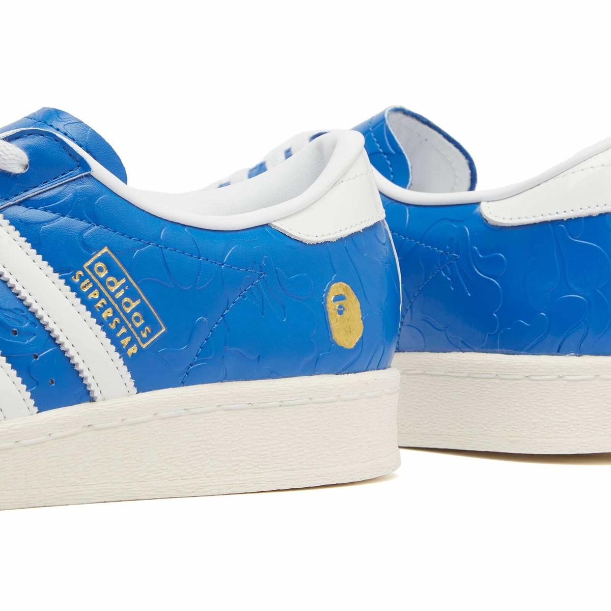 Adidas X Bape Superstar Vintage Sneaker in Blue/White/Off White