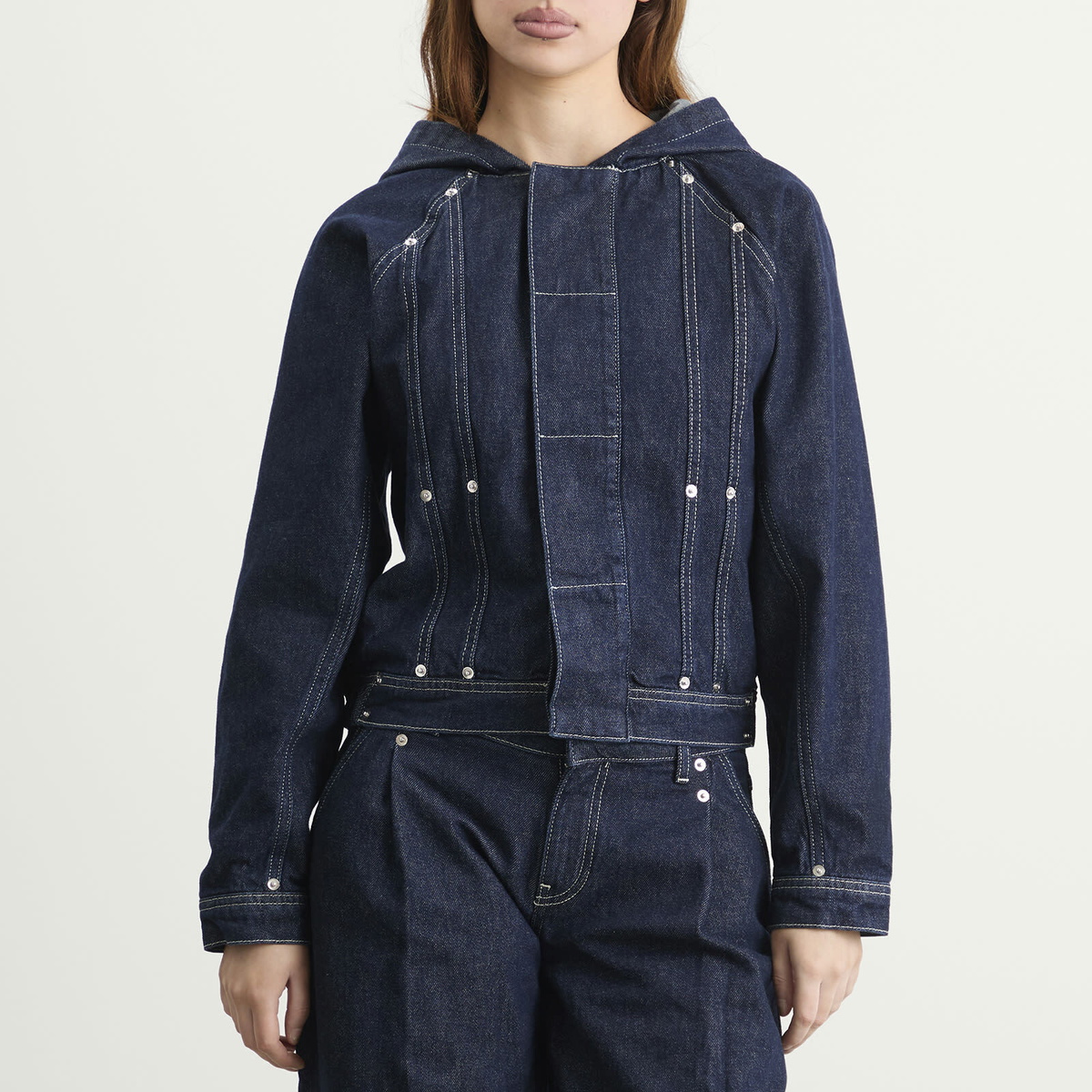 Peachy Den Women's The Lita Bomber Jacket in Rinse