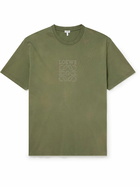 LOEWE - Logo-Embroidered Cotton-Jersey T-Shirt - Green
