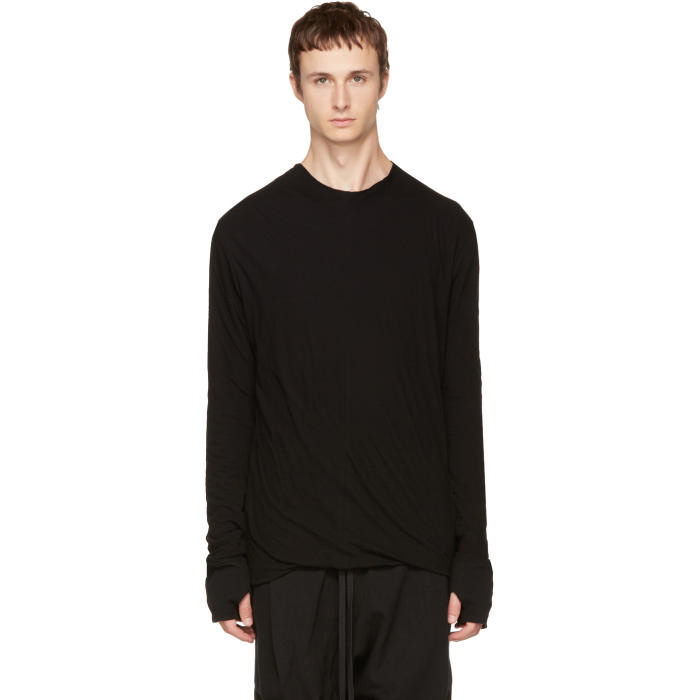 Nude:mm Black Long Sleeve High Neck T-Shirt Nude:mm