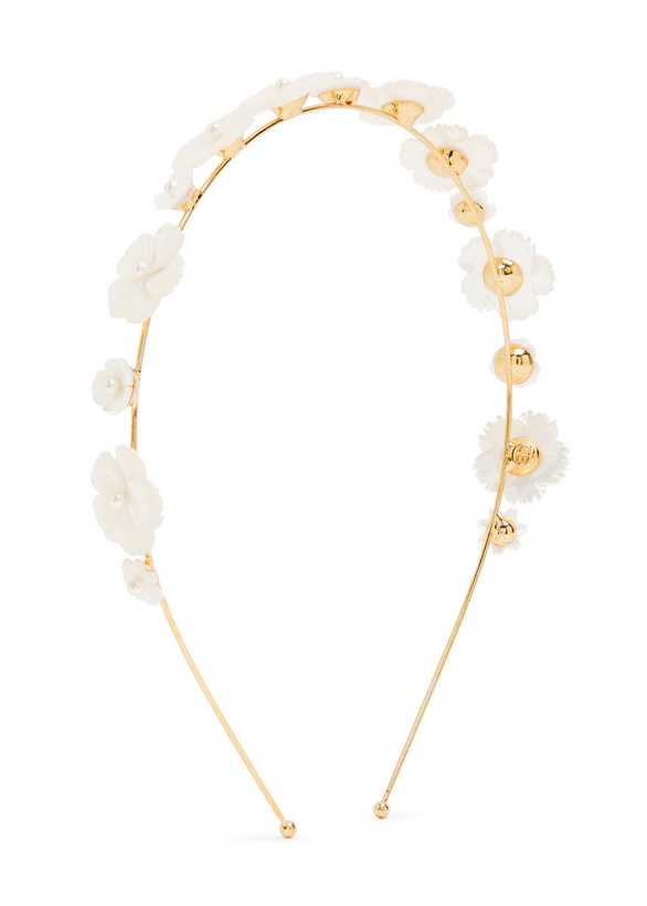 Photo: Jennifer Behr Jenna Pearl-embellished 18kt Gold-plated Headband - One Size