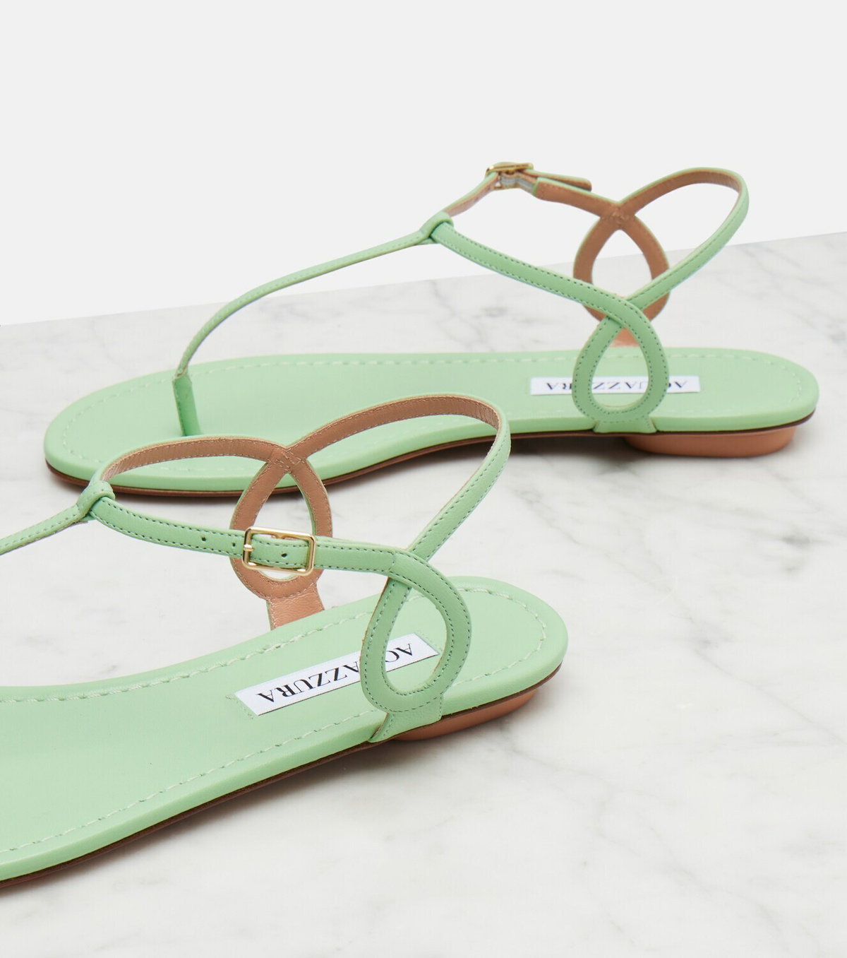 Aquazzura Almost Bare leather thong sandals