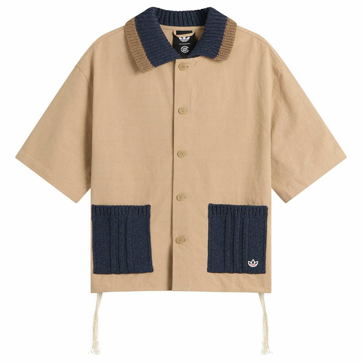 Adidas Men's Clot Ss Guayabera By Edison Chen in Warm Sandstone