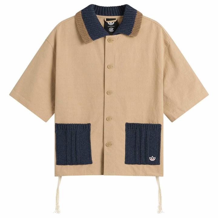 Photo: Adidas Men's Clot Ss Guayabera By Edison Chen in Warm Sandstone