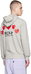Comme des Garçons Play Grey Cotton Hoodie
