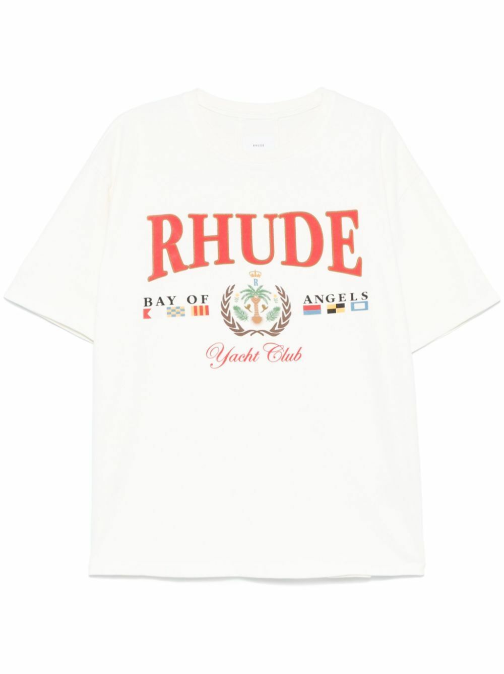 RHUDE White Logo-Print T-Shirt Rhude