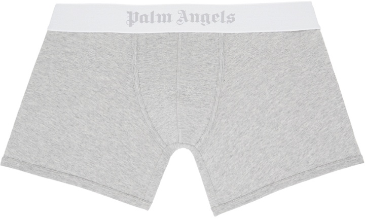 Photo: Palm Angels Two-Pack Gray Boxers