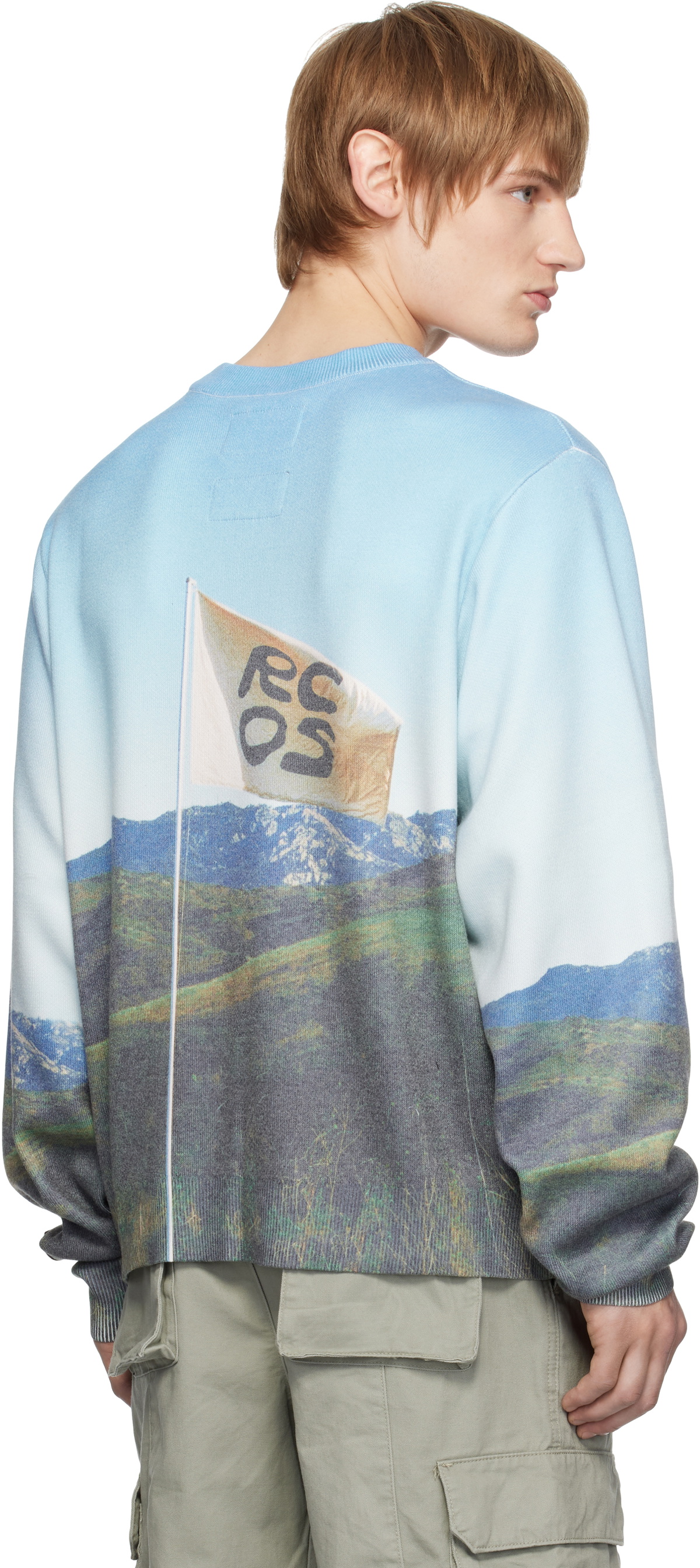 RCOS Multicolor Flag Print Knit Sweater