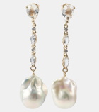 Mateo 14kt gold earrings with pearls and topaz