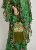 Etro Kalispera Small Embroidered Linen Shoulder bag - Green - One Size