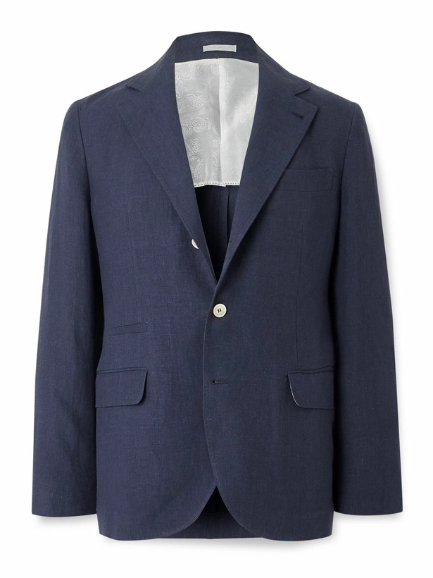 Photo: Brunello Cucinelli - Linen Suit Jacket - Blue