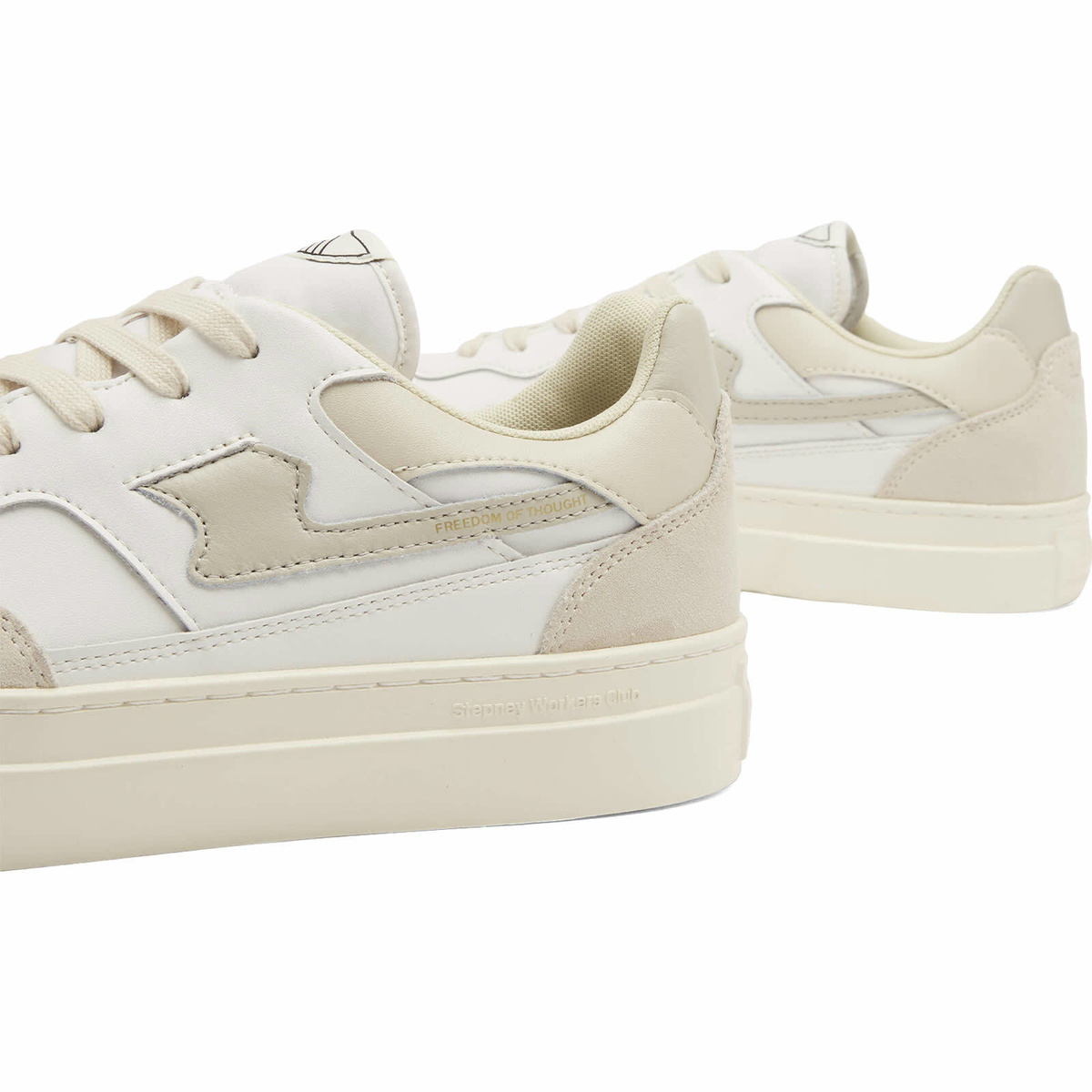 Stepney Workers Club Men's Pearl S-Strike Leather Sneaker in Spring White