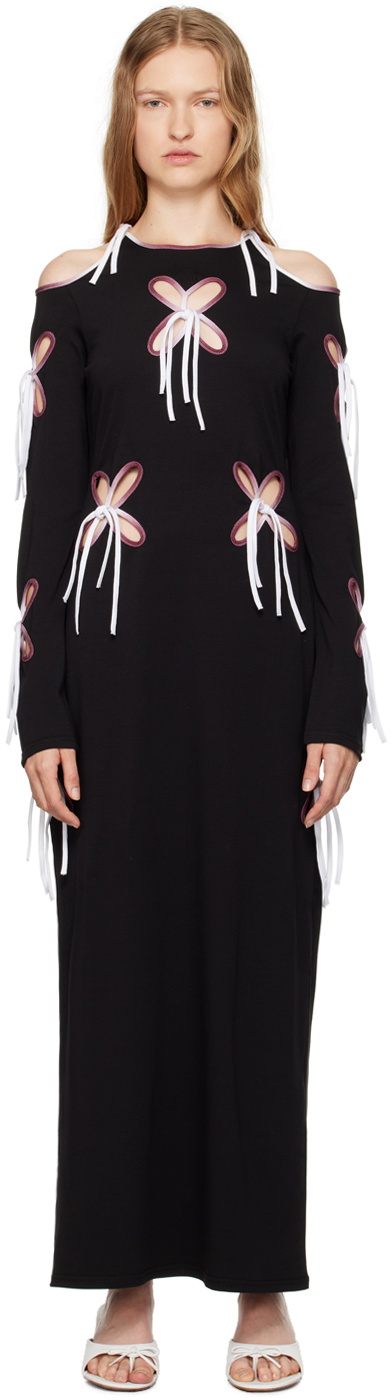 J.Kim Black Yin Yang Midi Dress