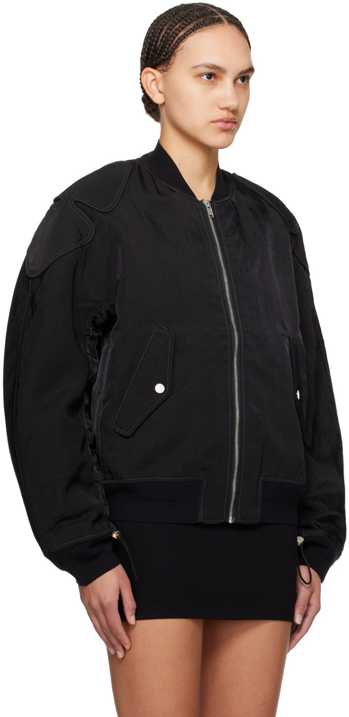 Dion Lee Black Zip Bomber Jacket