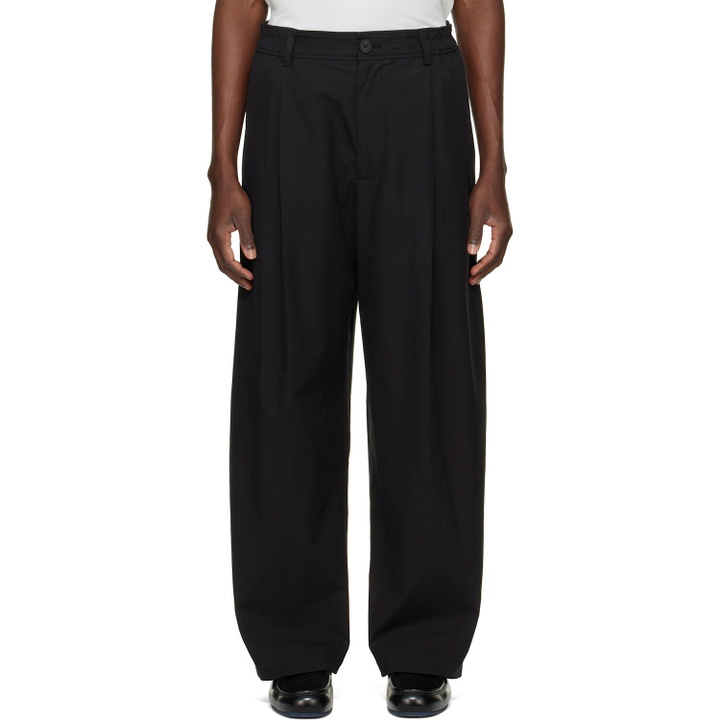 Photo: Studio Nicholson Black Shire Cotton Pleated Trousers