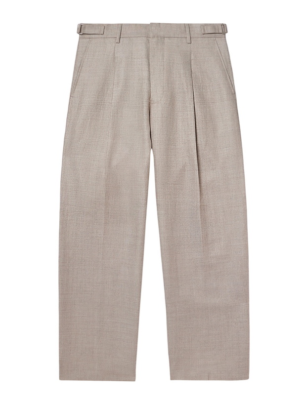 Photo: NN07 - Kay 10027 Straight-Leg Pleated Linen and Wool-Blend Suit Trousers - Neutrals