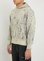 Saint Mxxxxxx X Dr. Woo Printed Hooded Cotton Sweatshirt Grey