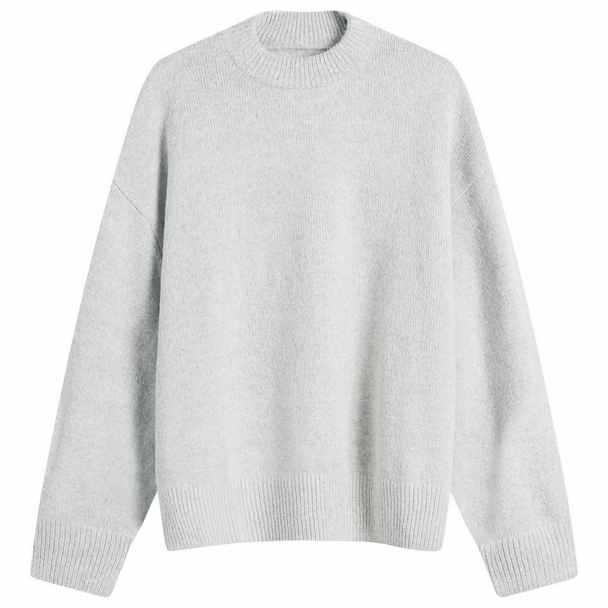 MKI Men's Mohair Blend Knit Crewneck in Light Grey MKI Miyuki-Zoku
