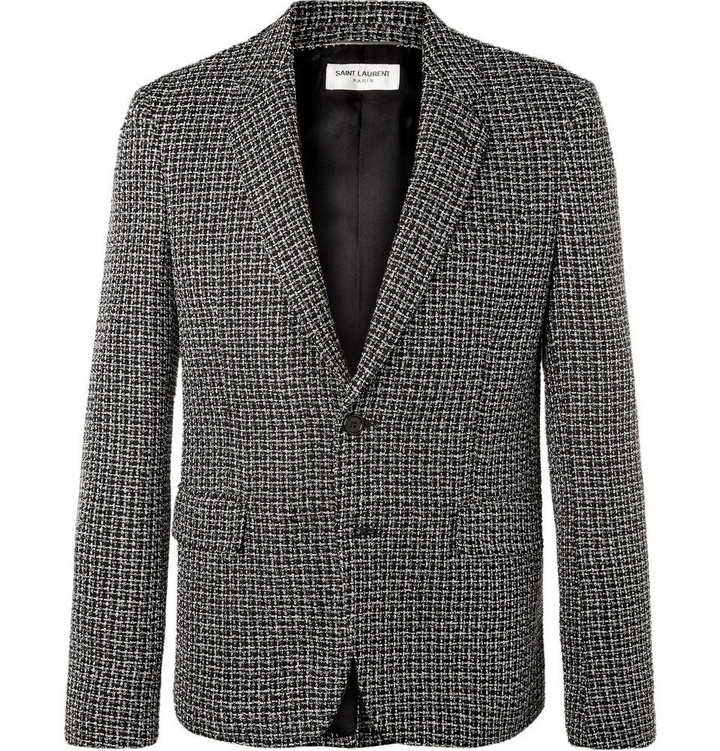 Photo: Saint Laurent - Silver Slim-Fit Woven Blazer - Silver