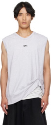 VETEMENTS Gray Oval Logo Jersey Tank Top