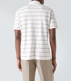 Brunello Cucinelli Striped linen and cotton polo shirt