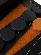 THE CONRAN SHOP Black Finish Leather Backgammon Set