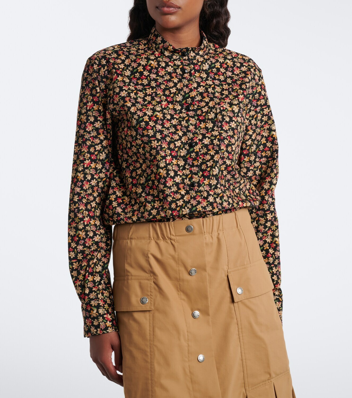 Moncler Floral cotton corduroy shirt