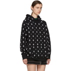Marcelo Burlon County of Milan Black and White Embroidered Cross Hoodie