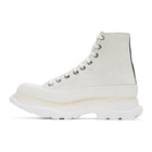 Alexander McQueen White Suede Tread Slick High Sneakers