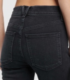 Veronica Beard Carson high-rise feather-trimmed flared jeans
