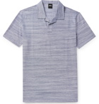 Hugo Boss - Mélange Cotton-Piqué Polo Shirt - Blue