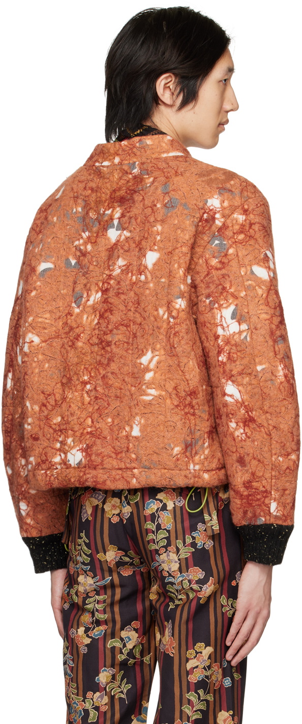 VITELLI Orange Graphic Bomber Jacket