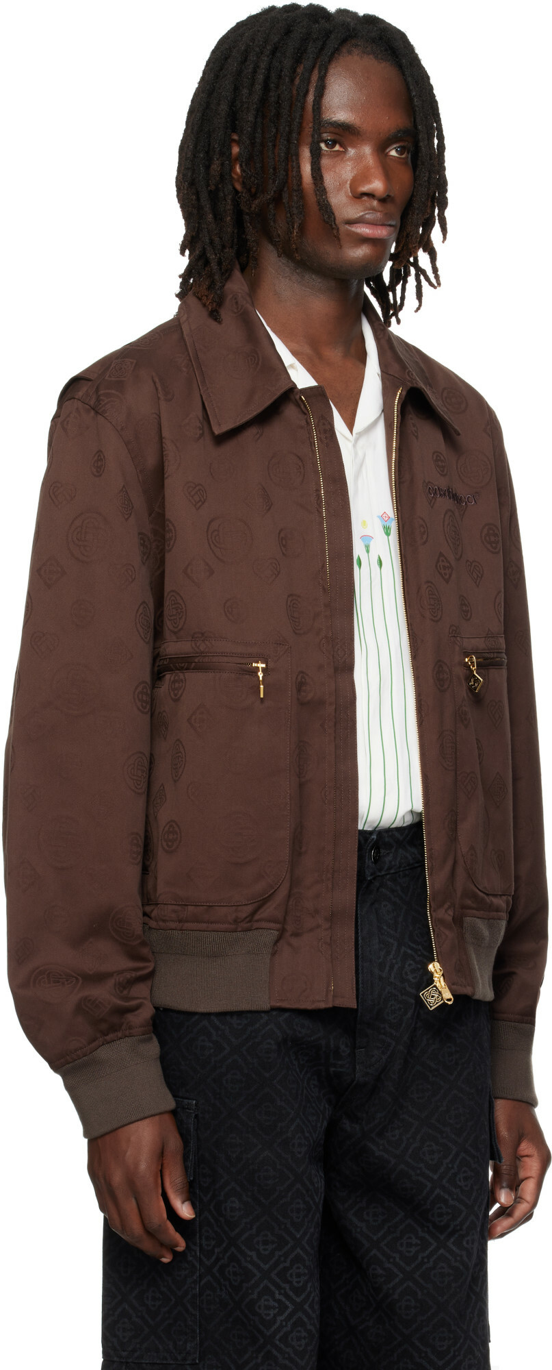 Casablanca Brown Monogram Cotton Blouson Jacket