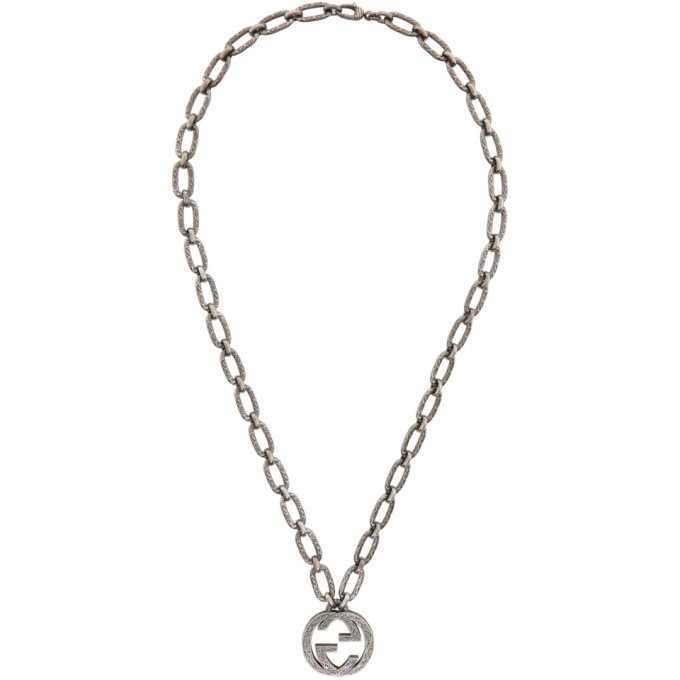Photo: Gucci Silver Interlocking GG Necklace