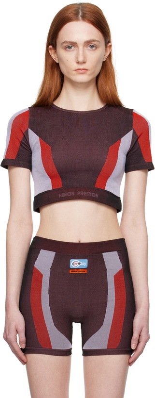Photo: Heron Preston Brown & Red Active Top