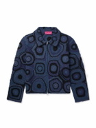 The Elder Statesman - Strata Crocheted Cotton Jacket - Blue