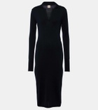 Tod's Ribbed-knit silk and cotton midi dress