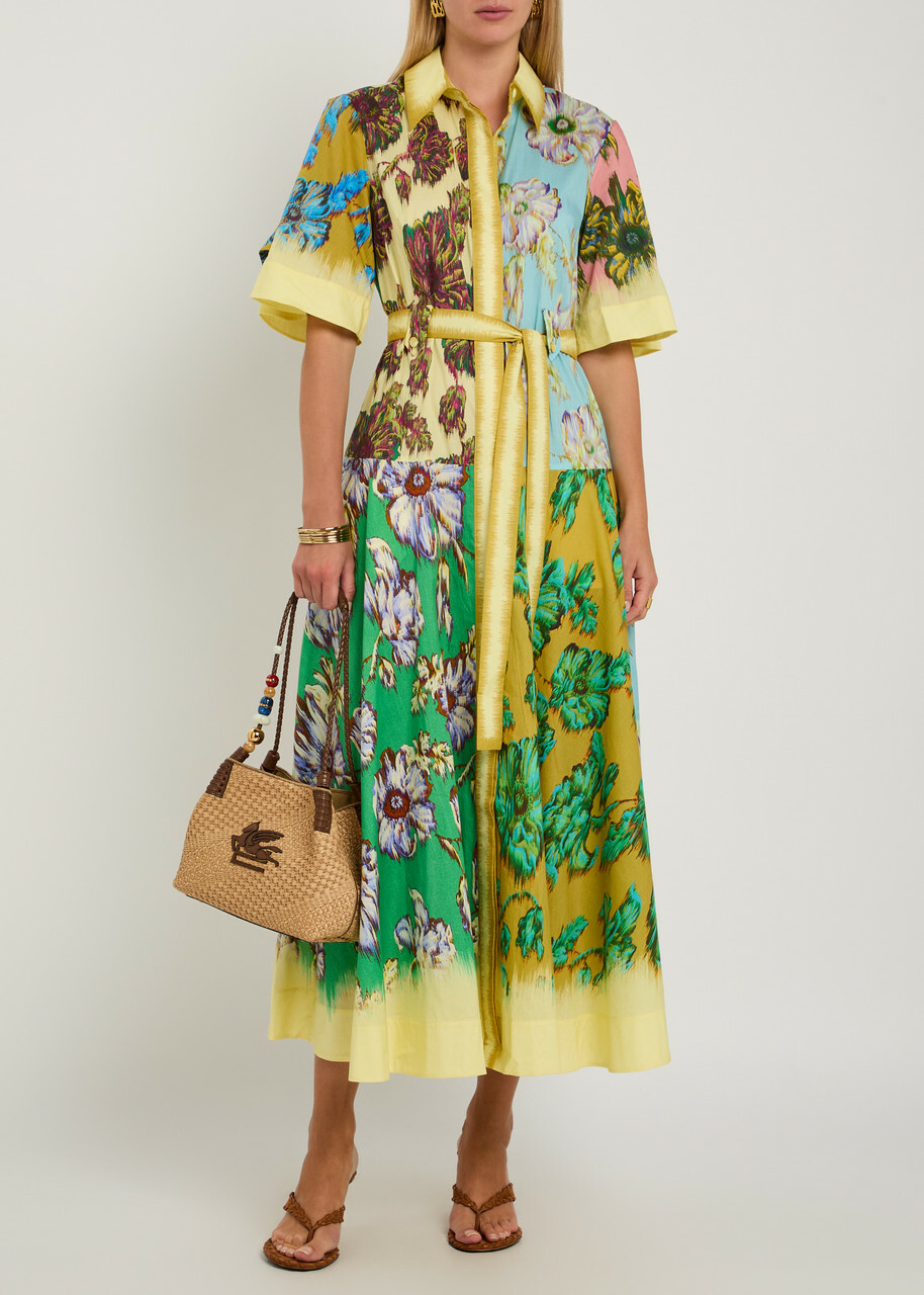 Alemais Jerry Floral-print Cotton Midi Shirt Dress Multicoloured