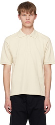 AURALEE Ivory Two-Button Polo