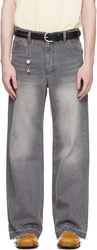 Photo: COOR Gray Cut-Off Semi Flare Jeans