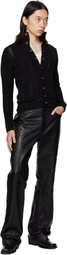 AMIRI Black Boot Cut Leather Pants