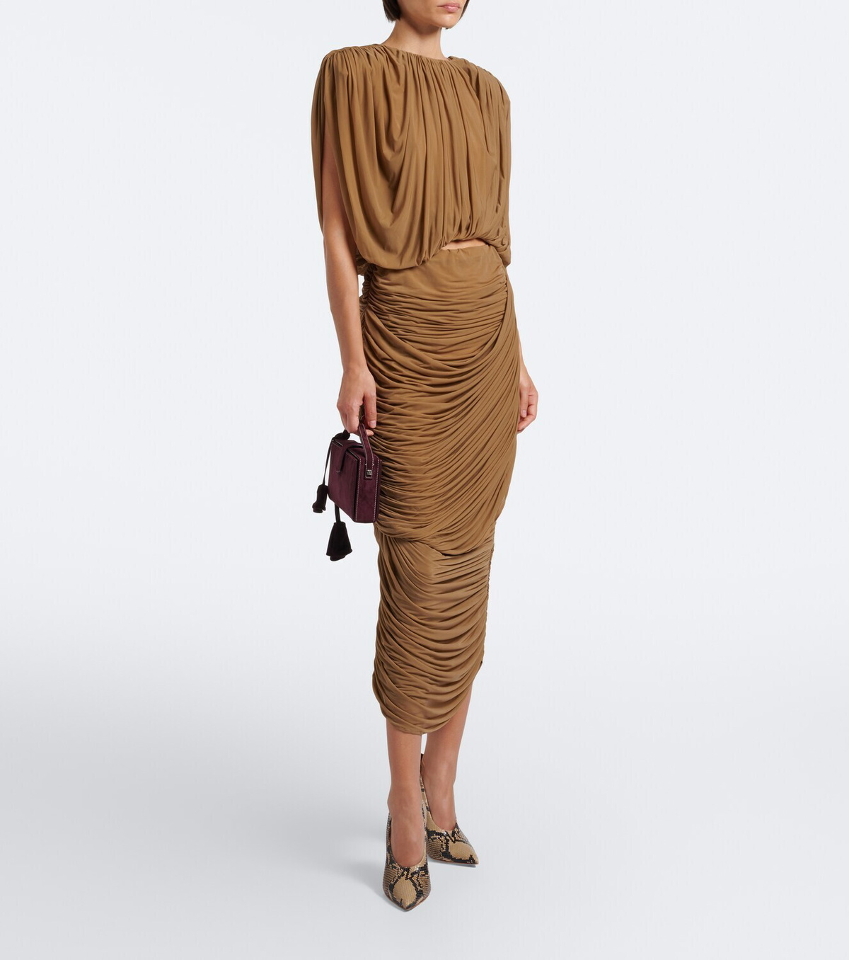 Magda Butrym Draped jersey crop top